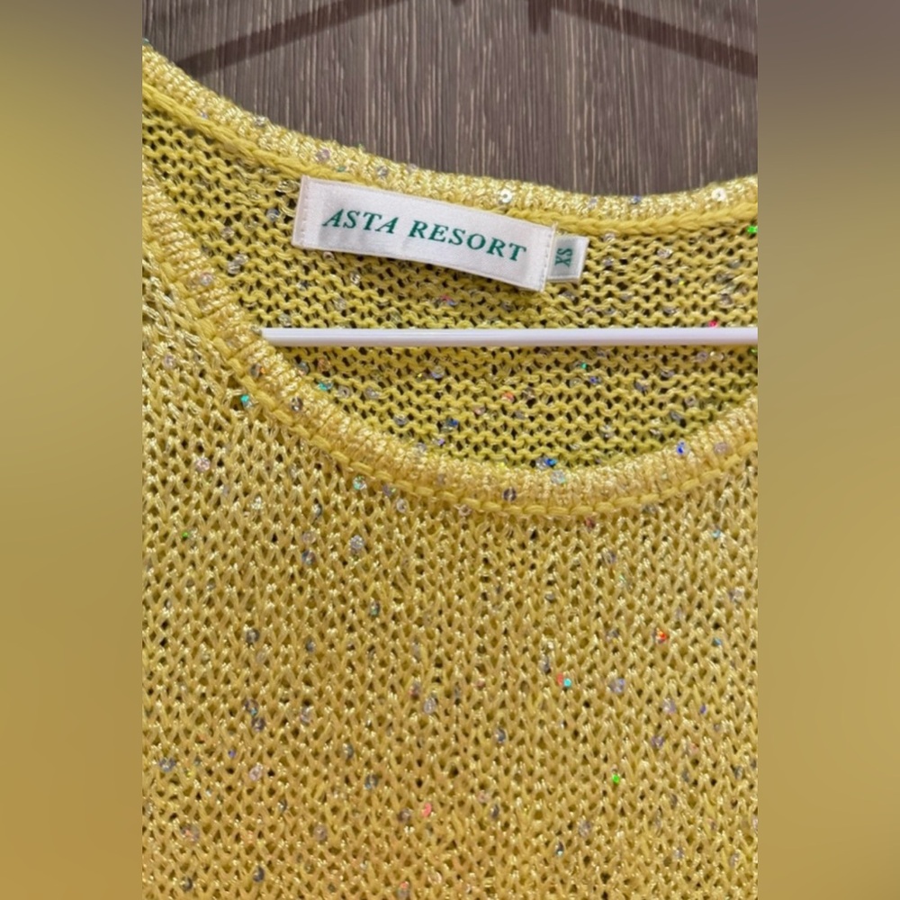 Asta Resort Natalia Maxi Dress Chartreuse Sequins - Picture 10 of 13